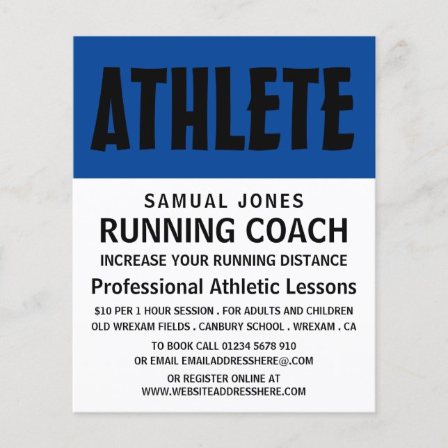 Modern Bold, Athletics Lesson Advert Flyer (Front)