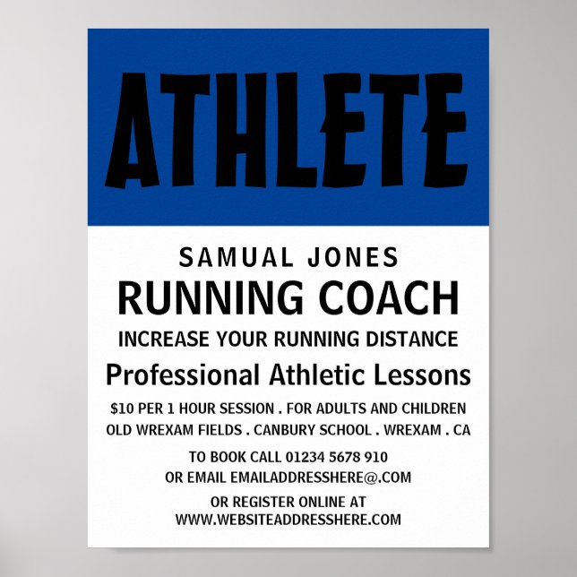 Modern Bold, Athletics Lesson Advert Poster (Front)