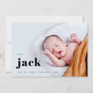 Modern Bold Baby Birth Announcement