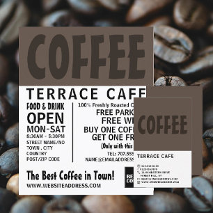 Modern Bold Barista, Café, Coffeehouse Advertising Flyer