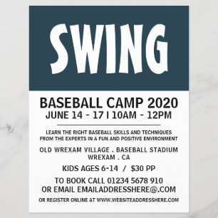 Modern Bold, Baseball Camp Advert Flyer