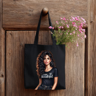 Modern Bold Beautiful Sassy Girl Self Affirmation Tote Bag