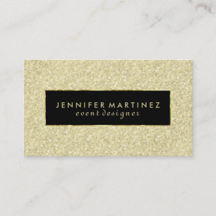 Modern Bold Black And Gold Glitter 2 Business Card