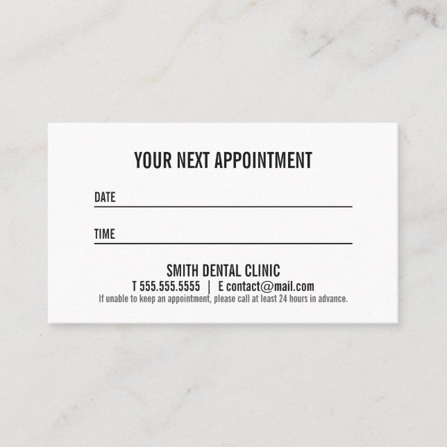 Modern Bold Black and White Appointment (Front)