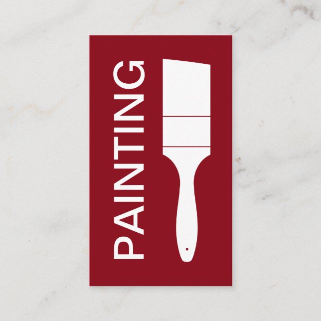 Modern Bold Black And White Painter Business Card (Front)