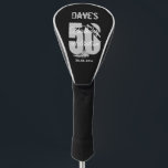 Modern Bold Black Personalised 50th Birthday Name  Golf Head Cover<br><div class="desc">Modern Bold Black Personalised 50th Birthday Name Golf Head Cover</div>