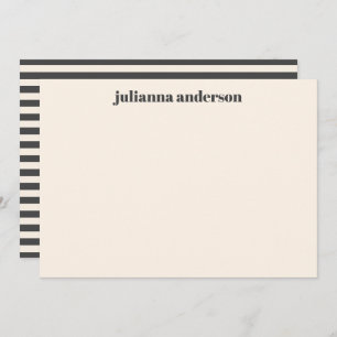 Modern Bold Black Stripes Personalised Name Card