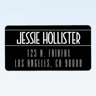 Modern Bold Black & White Label