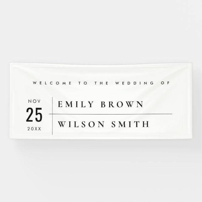 MODERN BOLD BLACK WHITE TYPOGRAPHY WEDDING WELCOME BANNER (Horizontal)