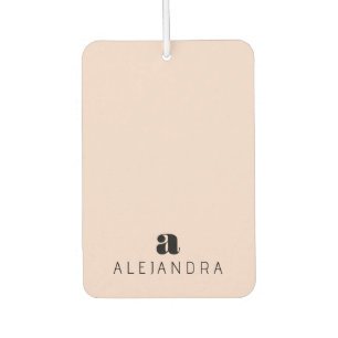 Modern Bold Blush Pink Monogram Name Car Air Freshener