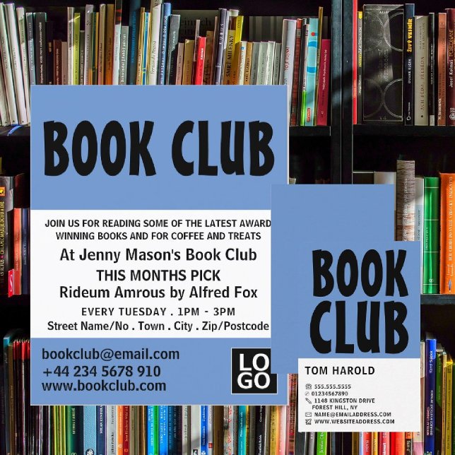 Modern Bold, Book Club Business Card (Creator Uploaded)