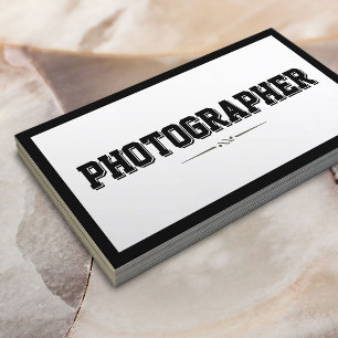 Modern Bold Border Photographer Business Card