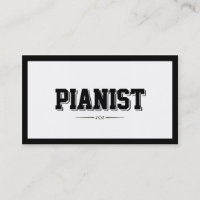 Modern Bold Border Pianist Business Card