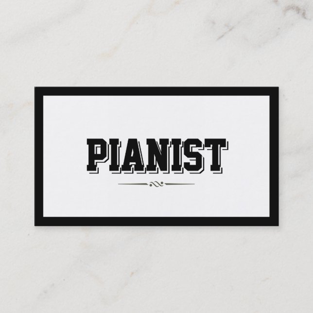 Modern Bold Border Pianist Business Card (Front)