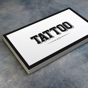 Modern Bold Border Tattoo Business Card
