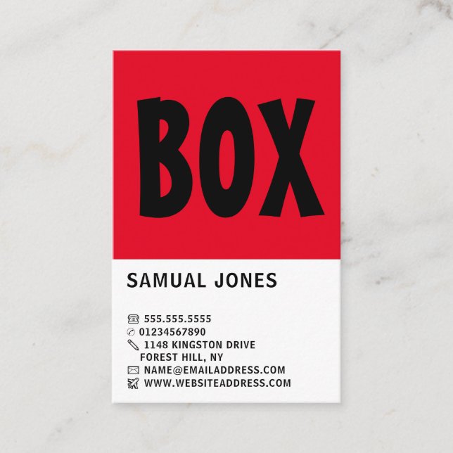 Modern Bold, Boxer, Boxing Trainer Business Card (Front)