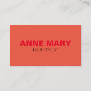 Modern Bold Bright Orange Black Hair Stylist Salon Business Card