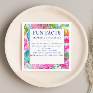 Modern Bold Bright Vibrant Colourful Floral Weddin Napkin