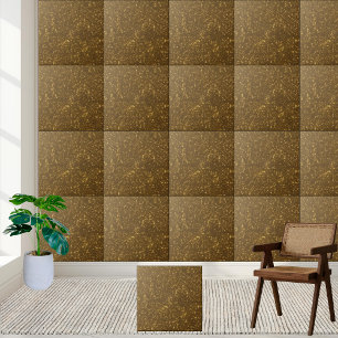 Modern Bold Brown Gold Glitter Bathroom Kitchen Tile