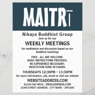 Modern Bold, Buddhist Group Advertising Flyer