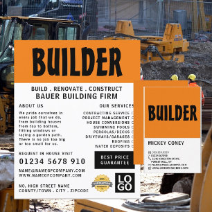 Modern Bold, Building Firm, Builders Business Card
