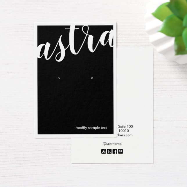 Modern Bold Calligraphy Black Display Card (Desk)