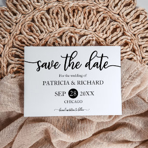 Modern Bold Calligraphy Wedding Save The Date Invitation