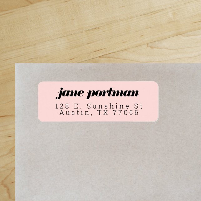 Modern Bold Chic Apricot Return Address Label ("Everyday is abundantly beautiful." 
Sincerely Best Wishes from Lucky Design World)