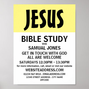 Modern Bold, Christian Bible Class Advert Poster