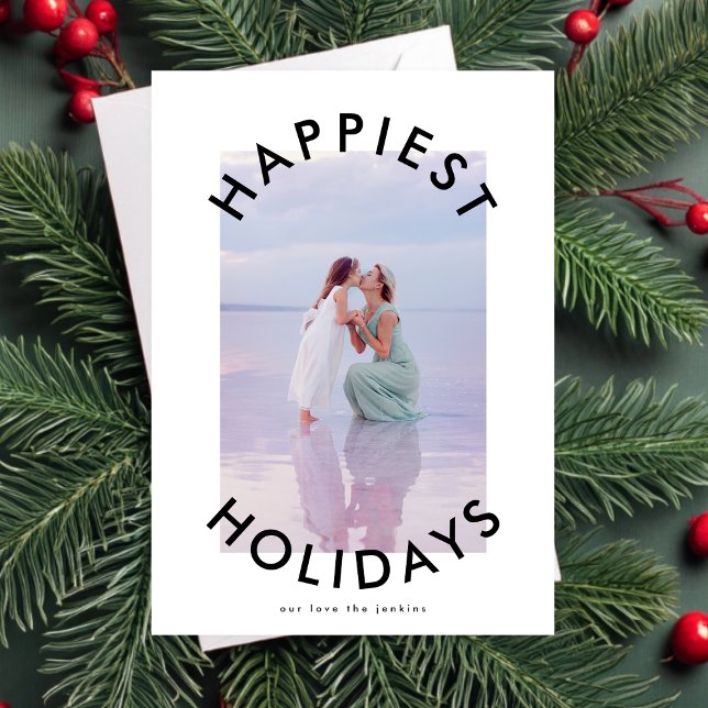 Modern Bold Christmas Script Elegant Photo Holiday Card (Creator Uploaded)