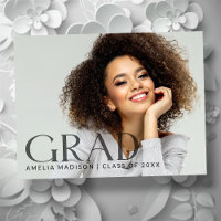 Modern Bold Classy Transparent Text Grad Photo