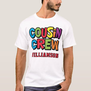 Modern Bold Colorful Cousin Crew Family Reunion T-Shirt