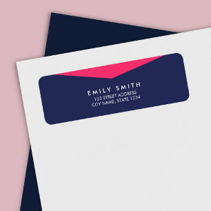 Modern Bold Colour Block Blue & Pink Address