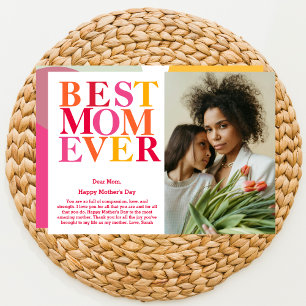 Modern Bold Colourful Best Mum Ever Mother's Day Card