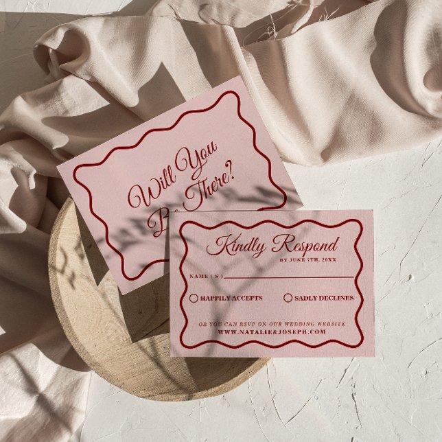 Modern Bold Colourful Retro Funky Unique Wedding RSVP Card (Creator Uploaded)