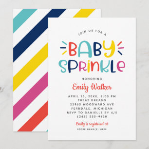 Modern Bold Colours Baby Sprinkle Shower Invitation