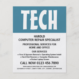 Modern Bold Computer Repair Specialist Advertising Flyer