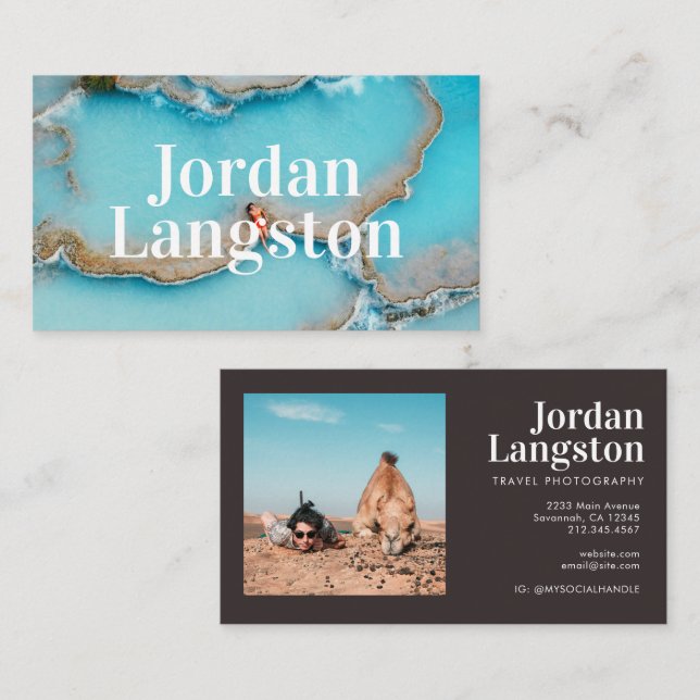 Modern Bold Cool Photography Typography Business Card (Front/Back)