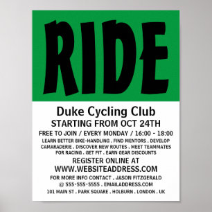 Modern Bold, Cycling Club Advertising Poster