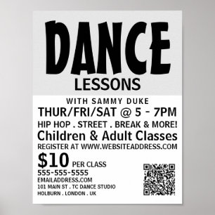 Modern Bold, Dance Lesson Advertising Poster