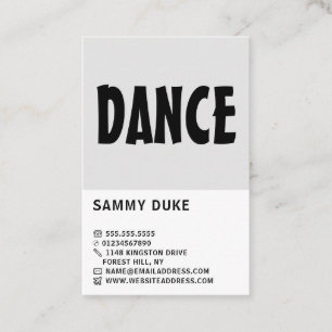 Modern Bold, Dancer, Dancing Instructor Business Card