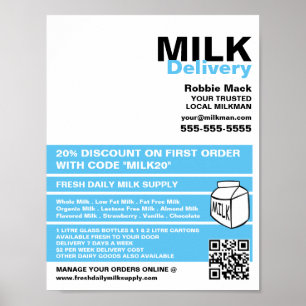 Modern & Bold Design, Milkman/Woman Delivery Poster