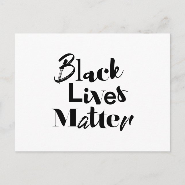 Modern, bold, different design Black Lives Matter Postcard (Front)