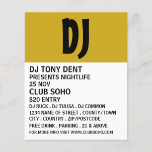 Modern Bold, DJ, Club Event Advertising Flyer