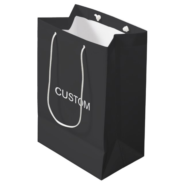 Modern Bold Editable Name, Business or Brand Etc. Medium Gift Bag (Front Angled)