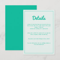 Modern Bold Emerald Mint Green Retro Vibes Wedding