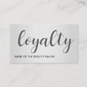 Modern Bold Faux Silver Salon Loyalty Card