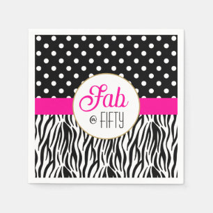 Modern Bold Fifty & Fabulous 50th Birthday Napkin