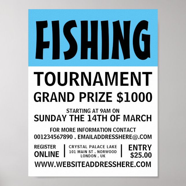 Modern Bold, Fishing Tournament Event Advertising Poster (Front)
