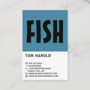 Modern Bold, Fishmonger/Wife, Fish Market Business Card